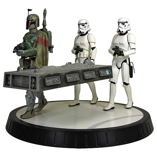 Boba Fett with Han Solo in Carbonite Statue Star Wars